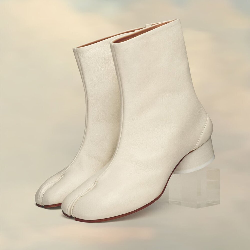 Maison Margiela tabi ankle boots, white, size 39